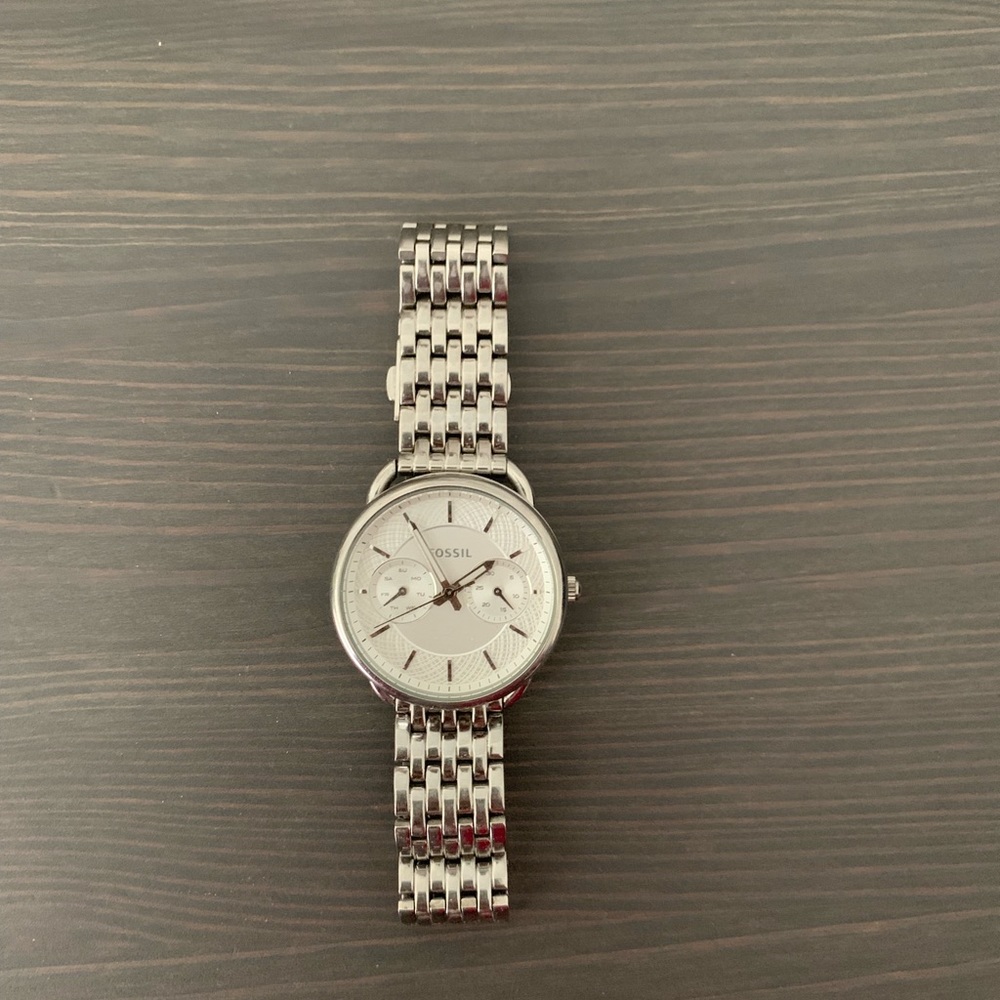 Silver fossil stainless steel watch